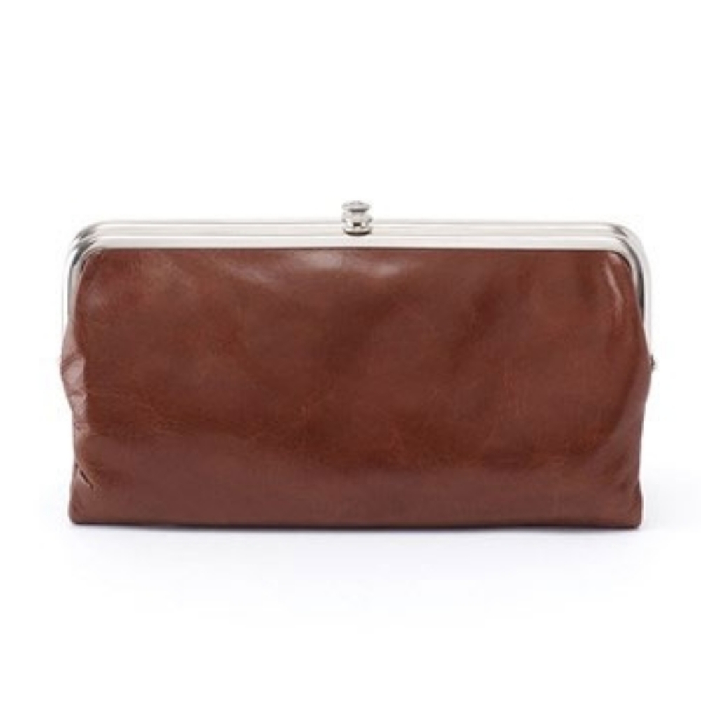 Hobo Chocolate Lauren Brown 3 Way Leather Clutch